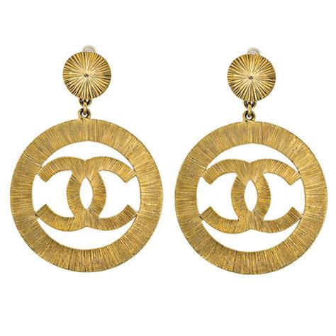 big gold chanel earrings|Chanel earrings the real.